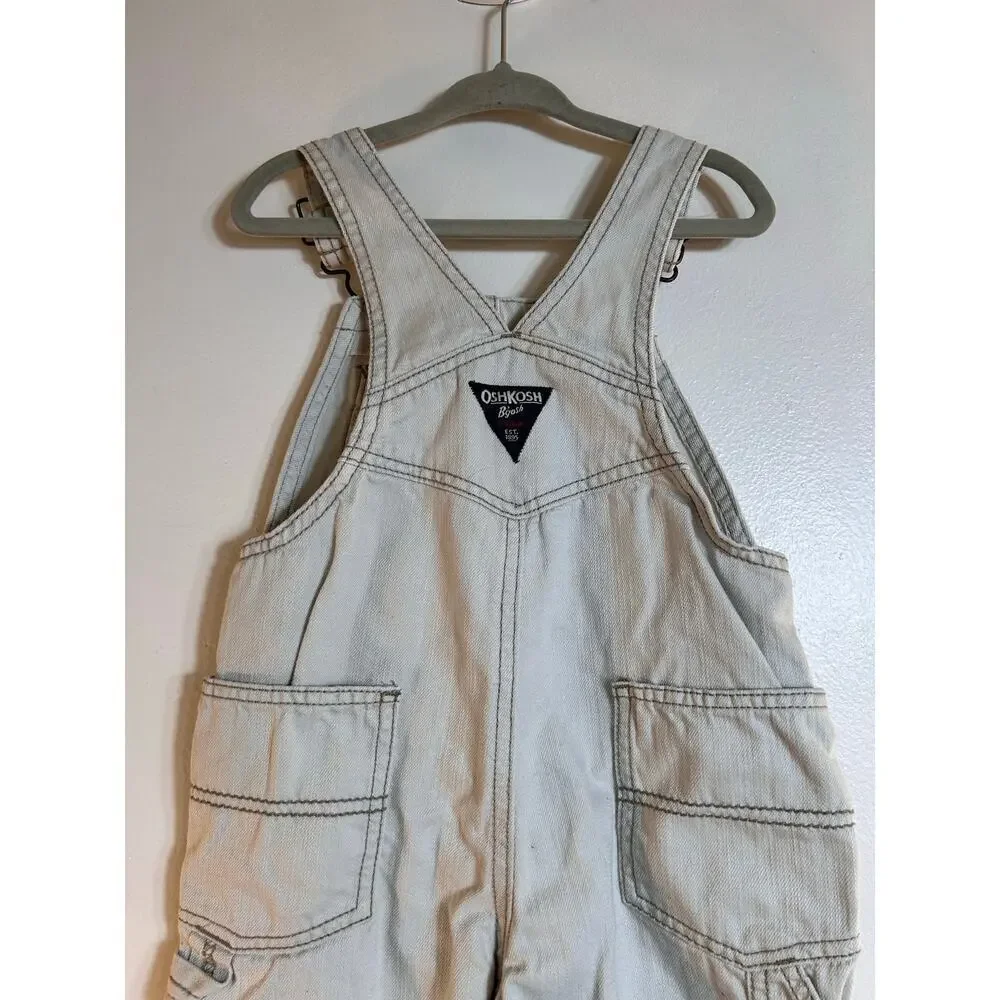 OSHKOSH B’GOSH Boy’s Vestbak Light Gray Bib Overalls / Size: 2T
